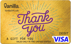 Thanks Gold Visa Gift Card